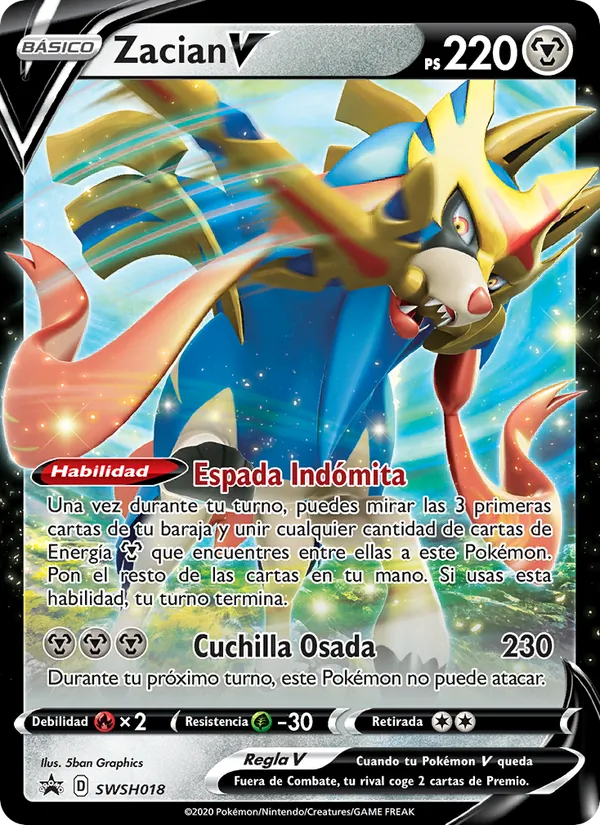 Zacian V Cartas de promoción ESES SWSH018/307