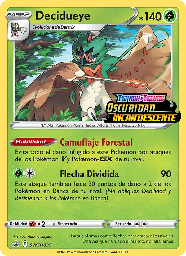 Decidueye Cartas de promoción ESES SWSH035/307