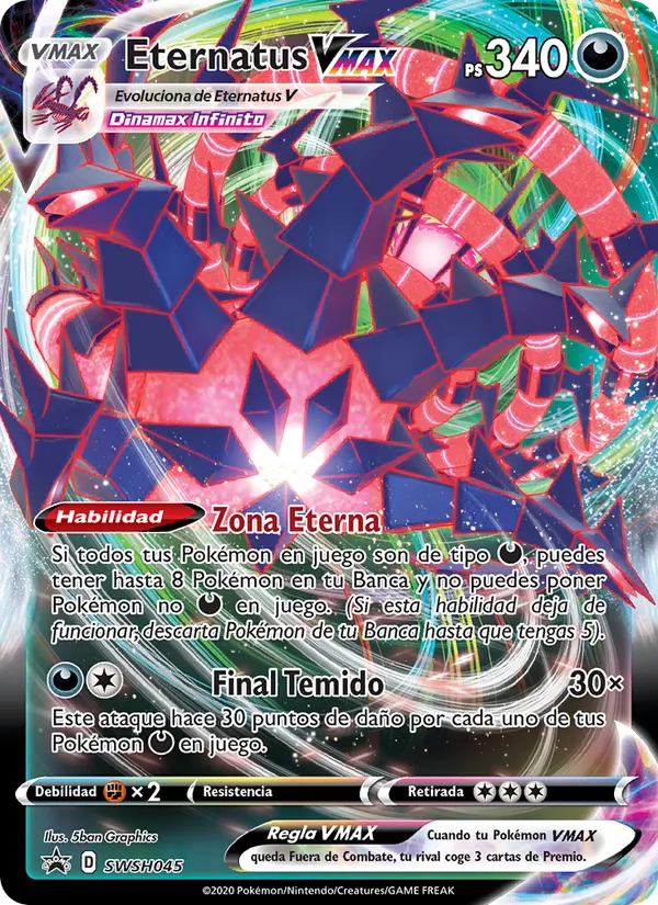 Eternatus VMAX Cartas de promoción ESES SWSH045/307