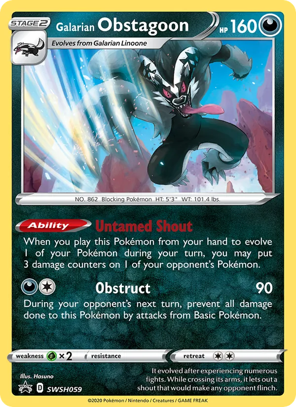 Galarian Obstagoon SWSH Black Star Promos SWSH059/307