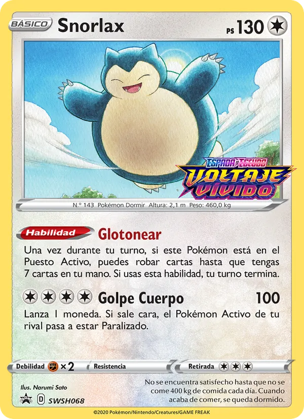 Snorlax Cartas de promoción ESES SWSH068/307