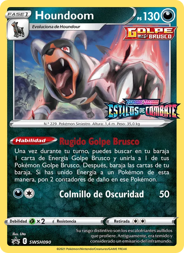 Houndoom Cartas de promoción ESES SWSH090/307