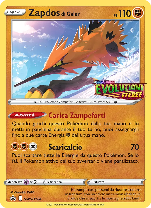 Zapdos di Galar SPSC Promo SWSH124/307