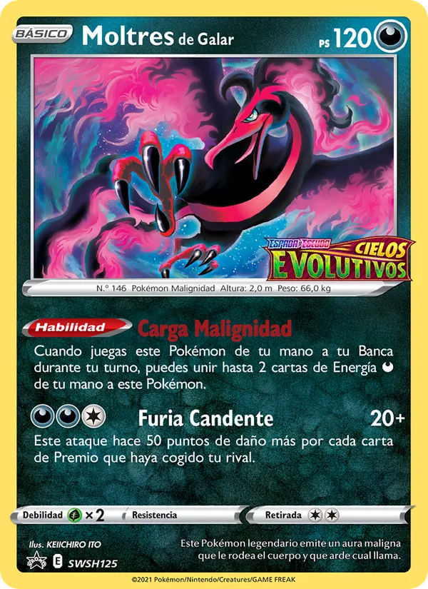 Moltres de Galar Cartas de promoción ESES SWSH125/307