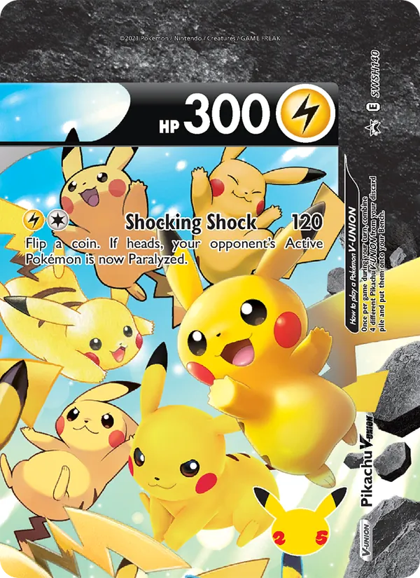 Pikachu V-UNION SWSH Black Star Promos SWSH140/307
