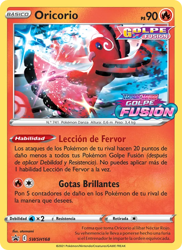 Oricorio Cartas de promoción ESES SWSH168/307