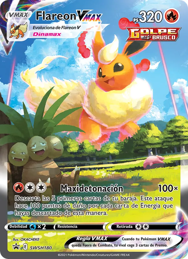 Flareon VMAX Cartas de promoción ESES SWSH180/307