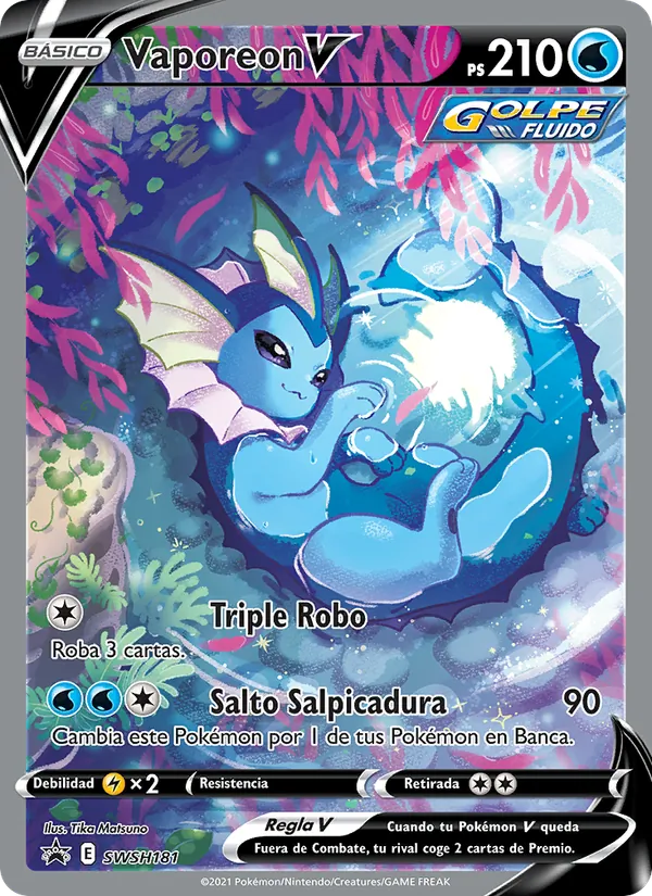 Vaporeon V Cartas de promoción ESES SWSH181/307
