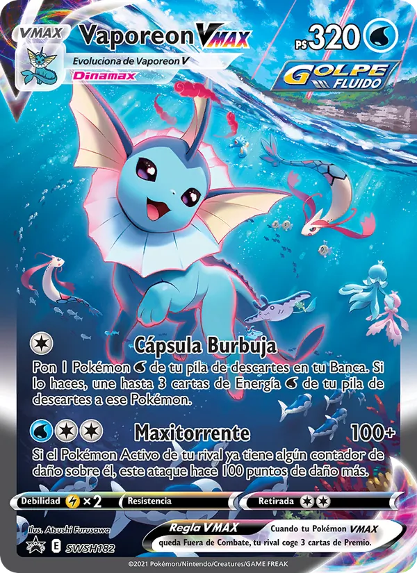 Vaporeon VMAX Cartas de promoción ESES SWSH182/307