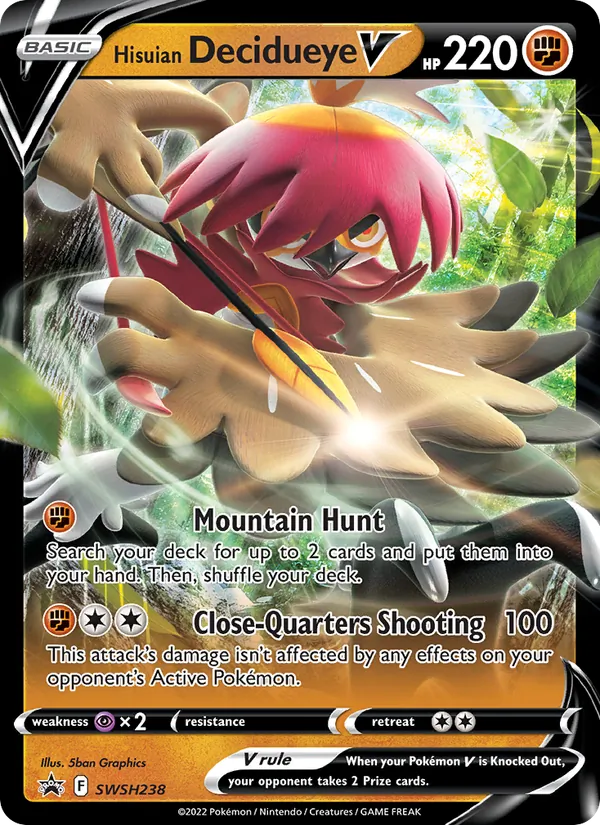 Hisuian Decidueye V SWSH Black Star Promos SWSH238/307
