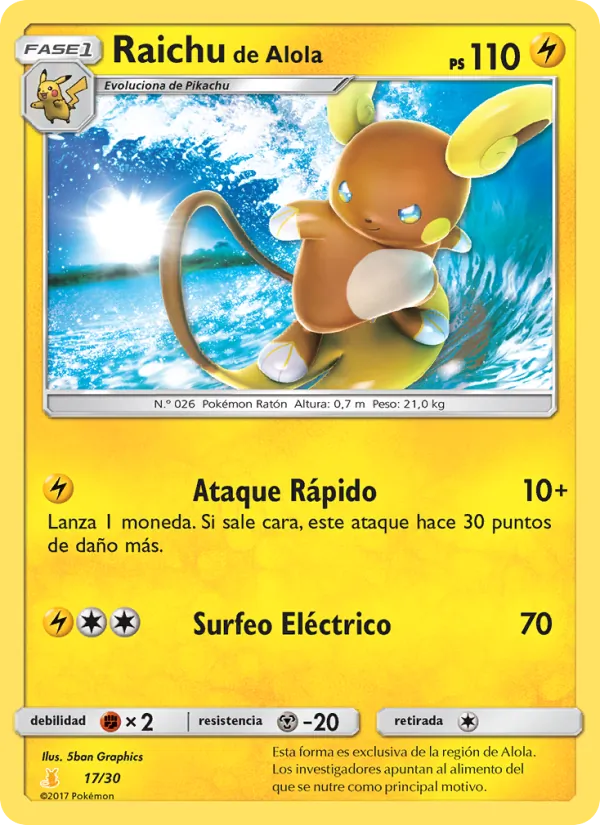 Raichu de Alola Kit de Entrenador Sol y Luna (Raichu de Alola) 17/30