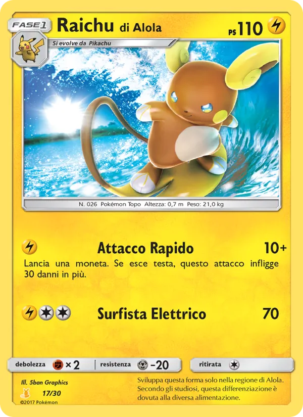 Raichu di Alola Sole e Luna trainer Kit (Alolan Raichu) 17/30