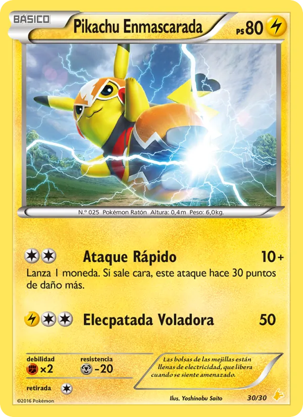 Pikachu Enmascarada Kit de Entrenador XY (Pikachu Enmascarada) 30/30