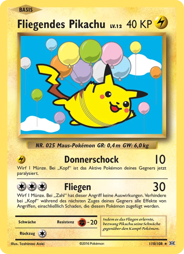 Fliegendes Pikachu Evolution 110/108