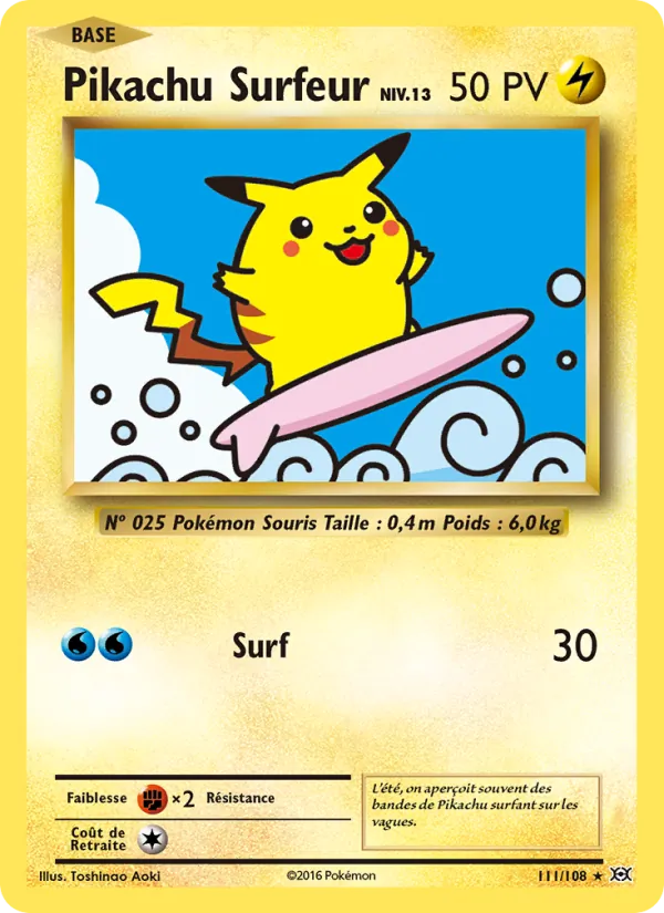 Pikachu Surfeur Évolutions 111/108