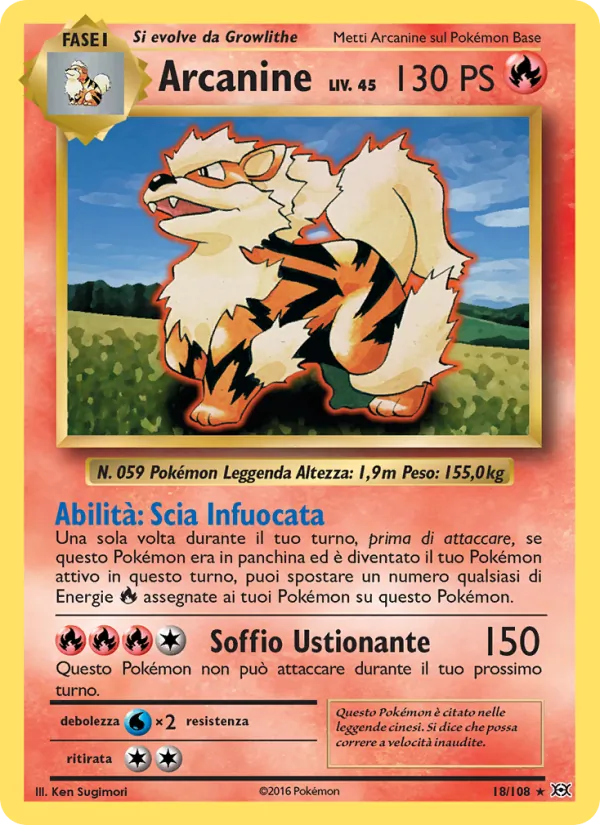 Arcanine Evoluzioni 18/108