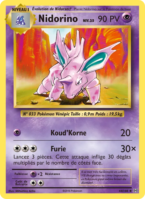 Nidorino Évolutions 44/108