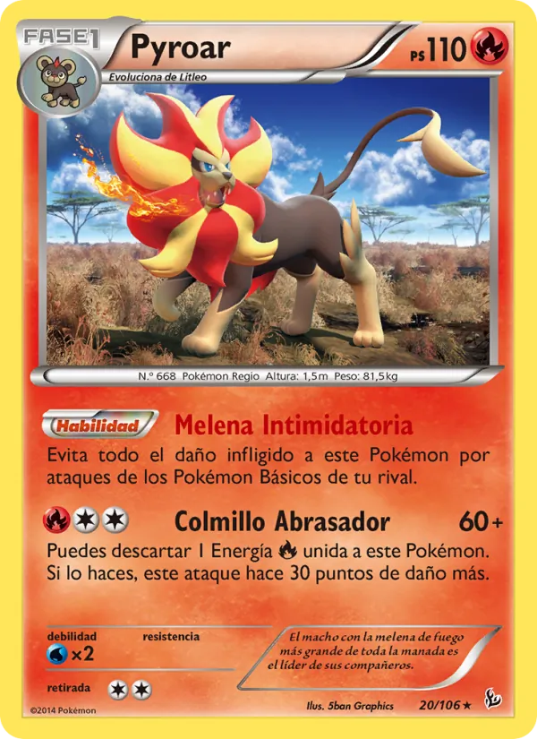 Pyroar Destellos de Fuego 20/106
