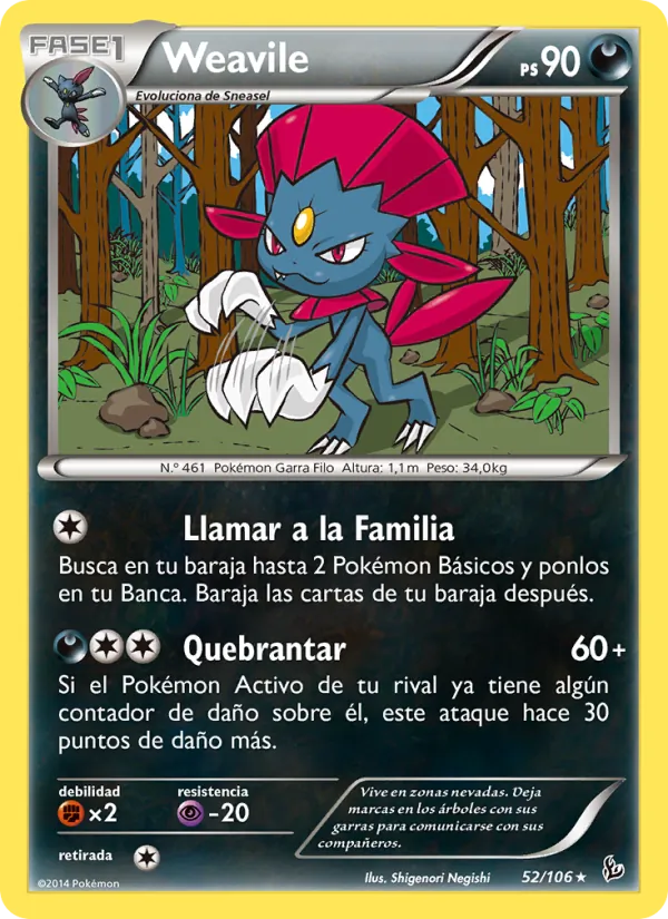 Weavile Destellos de Fuego 52/106