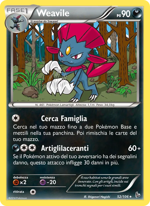 Weavile Fuoco Infernale 52/106