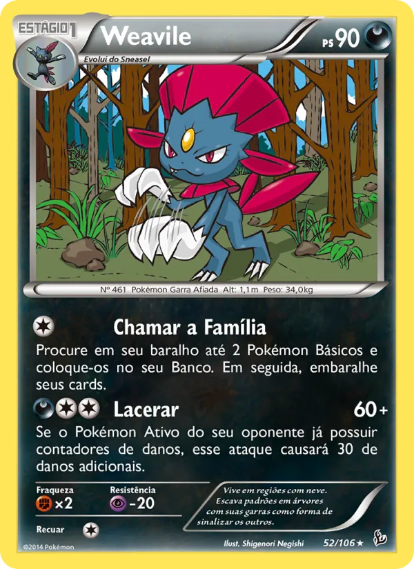 Weavile Flash de Fogo 52/106