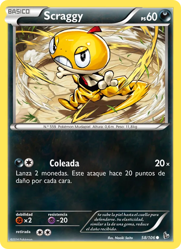 Scraggy Destellos de Fuego 58/106