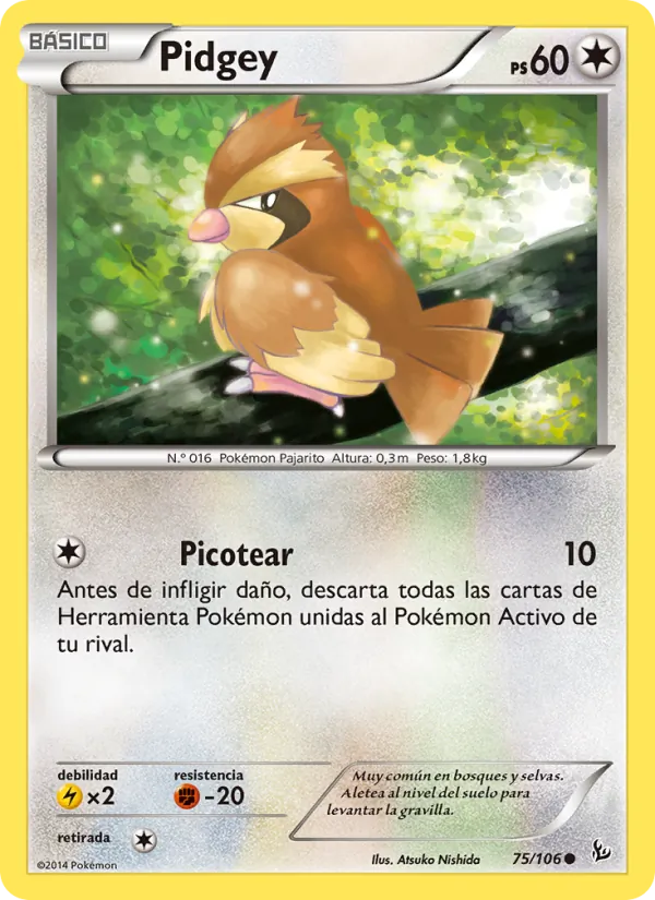Pidgey Destellos de Fuego 75/106