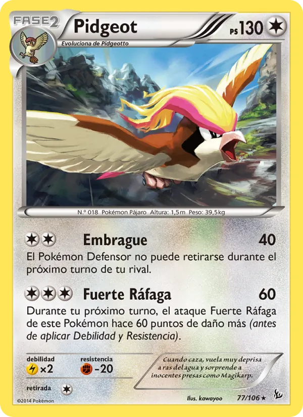 Pidgeot Destellos de Fuego 77/106