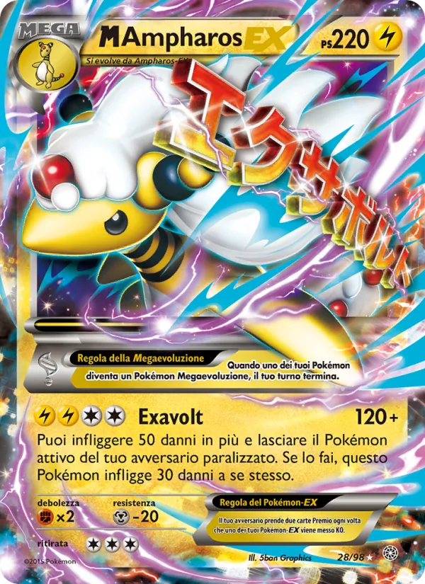M Ampharos EX Antiche Origini 28/98