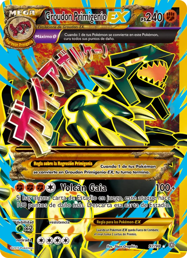 Groudon Primigenio EX Antiguos Orígenes 97/98