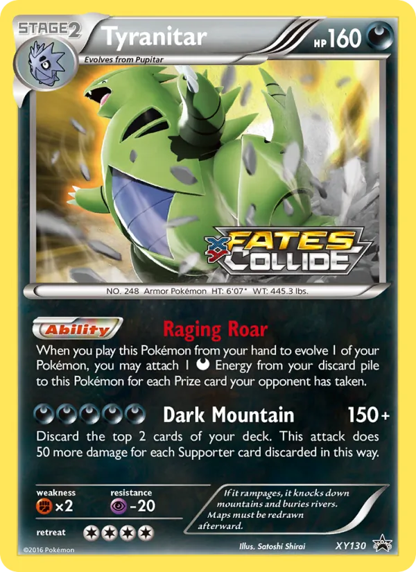 Tyranitar XY Cartas de promoción XY130/211